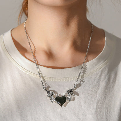 Dark Essence - The Nevermore Gothic Heart Shaped Pendant - Necklace