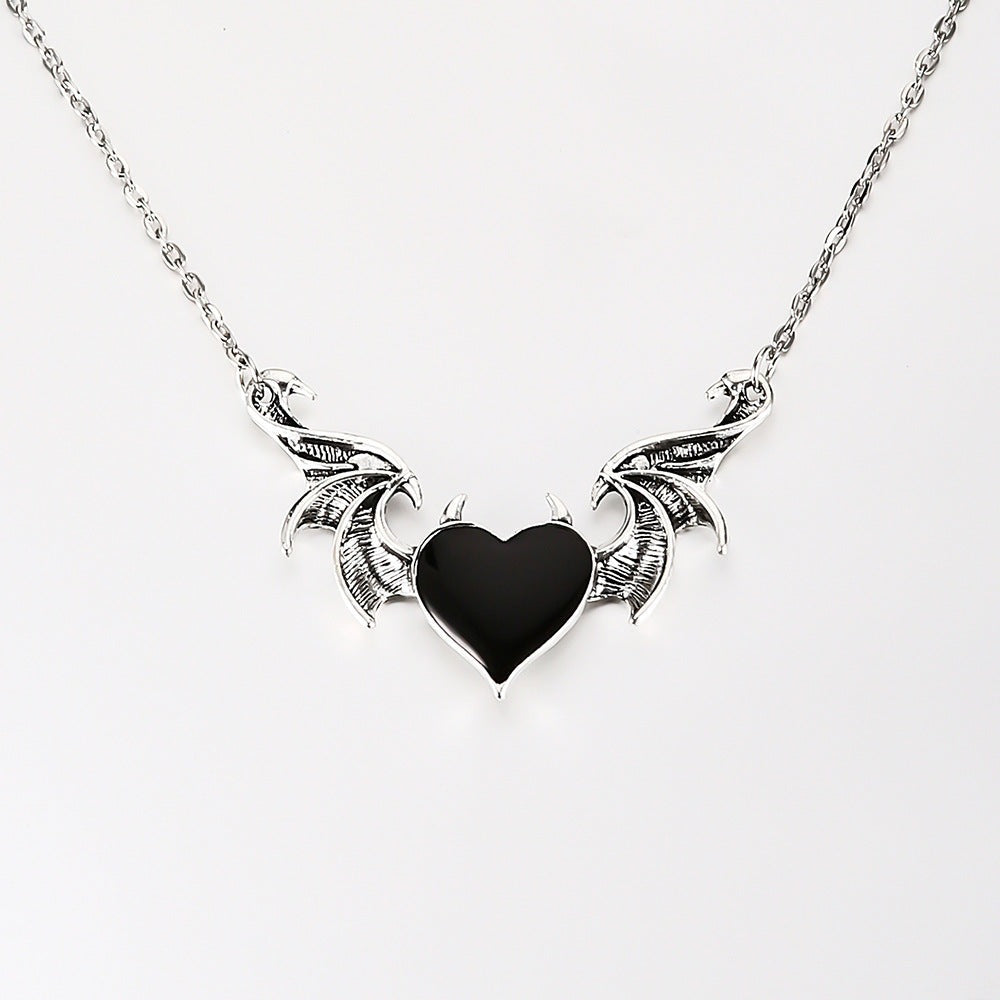 Dark Essence - The Nevermore Gothic Heart Shaped Pendant - Necklace