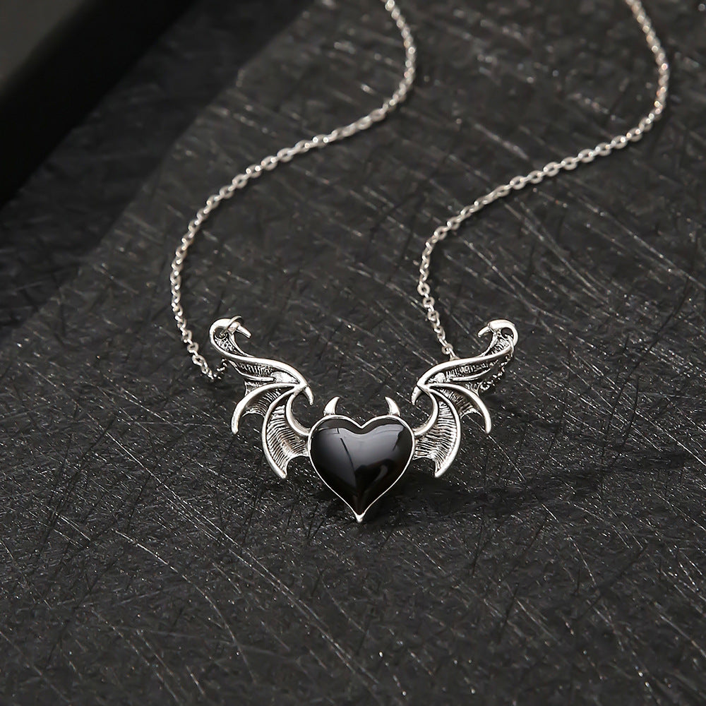 Dark Essence - The Nevermore Gothic Heart Shaped Pendant - Necklace