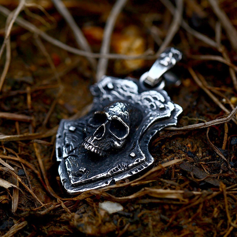 Death's Visage Skull - The Nevermore Gothic Stainless Steel Pendant