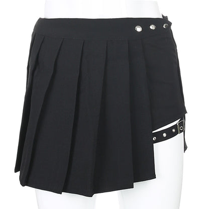 Delta Eden - The Nevermore Gothic Irregularly adjustable button skirt