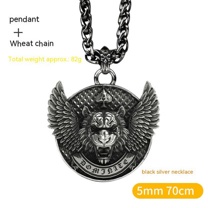 Dominance, Winged Tiger - The Nevermore Gothic Pendant Necklace Titanium Steel