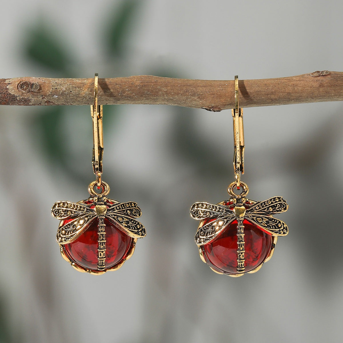 Dragonfly Crystal Droppers - The Nevermore Earrings