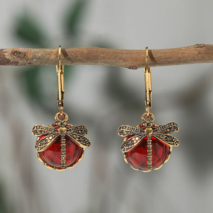 Dragonfly Crystal Droppers - The Nevermore Earrings