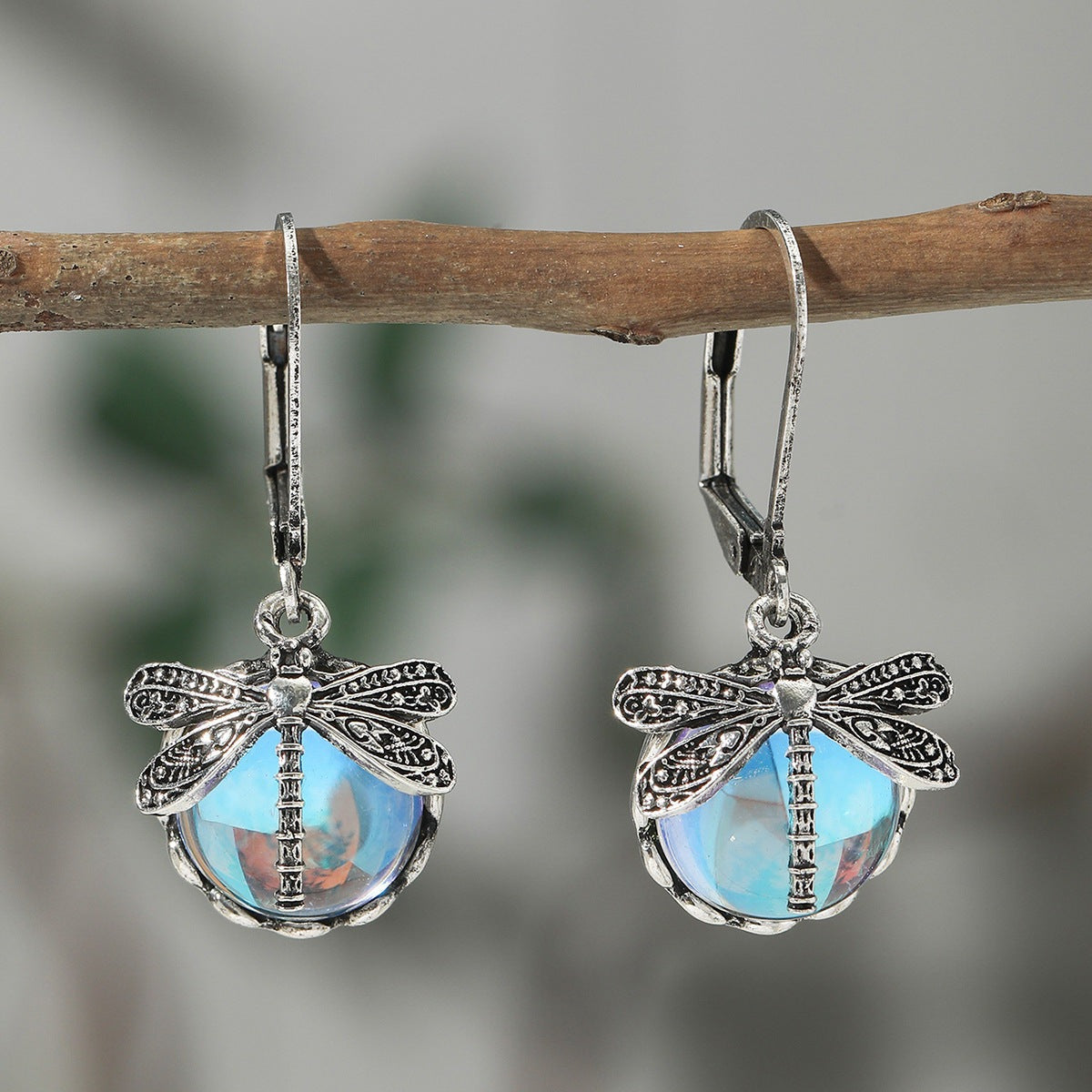 Dragonfly Crystal Droppers - The Nevermore Earrings