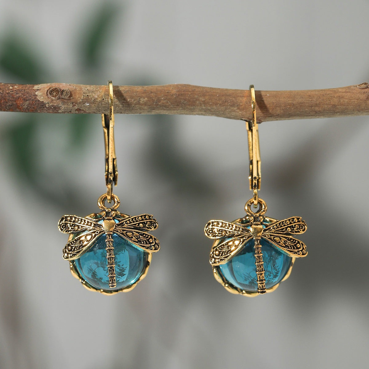 Dragonfly Crystal Droppers - The Nevermore Earrings