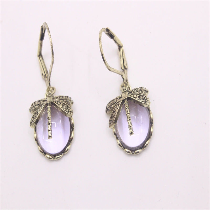 Dragonfly Crystal Droppers - The Nevermore Earrings