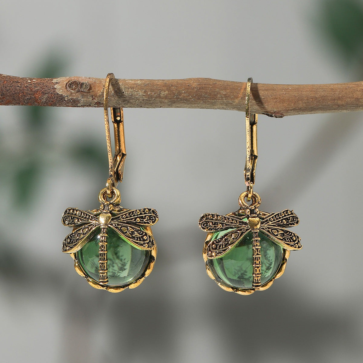 Dragonfly Crystal Droppers - The Nevermore Earrings