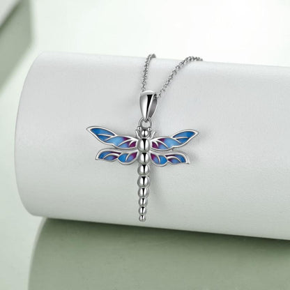 Dragonfly Urn for Ashes - The Nevermore Sterling Silver Pendant Necklace