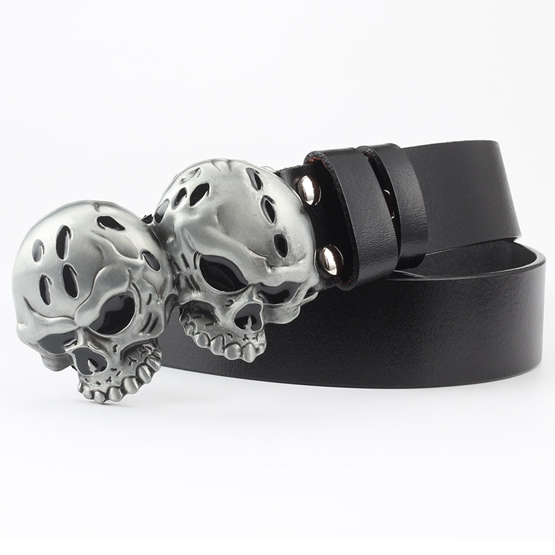 Draven Wraith - The Nevermore Gothic Belt 3D Skulls