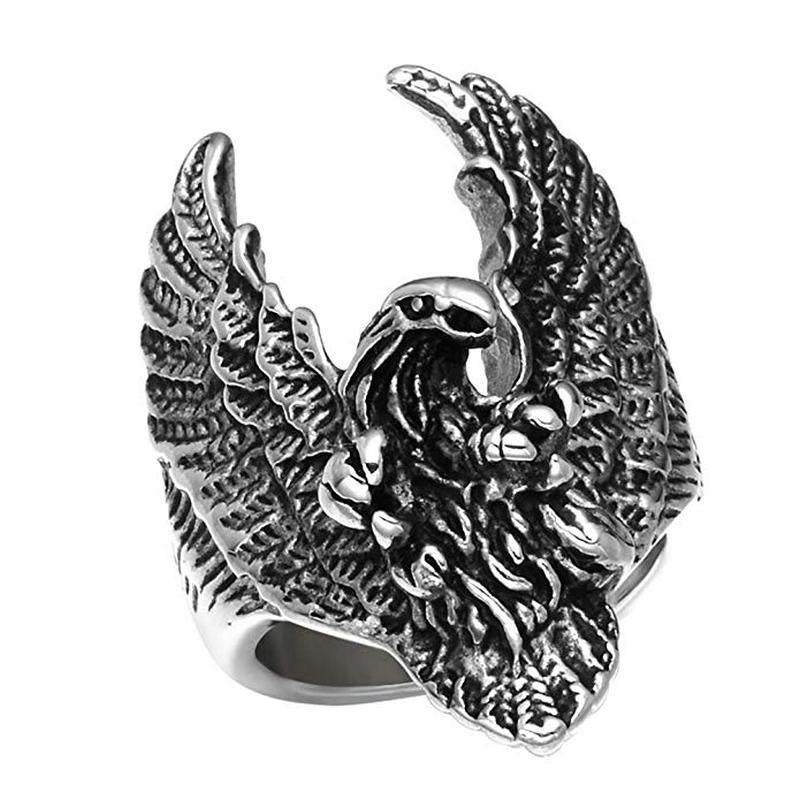 Eagle - The Nevermore Gothic Ring Titanium Steel