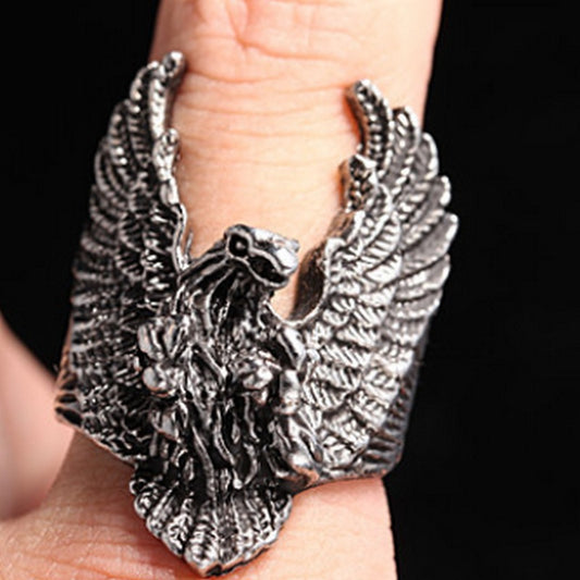 Eagle - The Nevermore Gothic Ring Titanium Steel