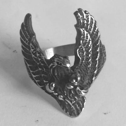 Eagle - The Nevermore Gothic Ring Titanium Steel