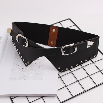 Elastic belt with decorative rivets - The Nevermore Belts for Women