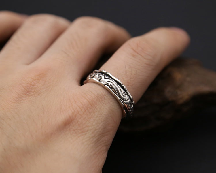 Elemental Silver Ring - The Nevermore S925 Sterling Silver Men's Ring