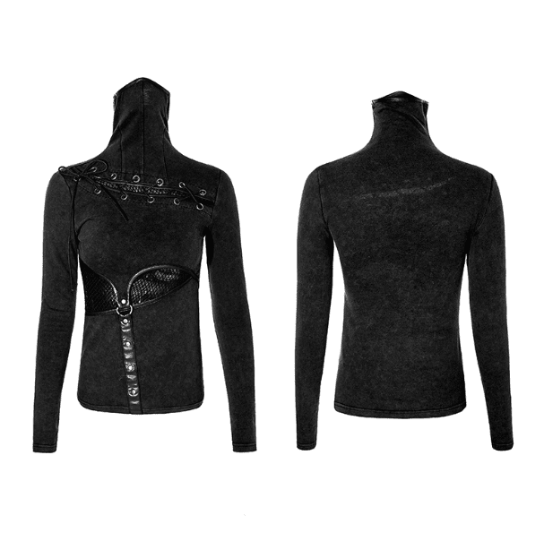 Elisha - The Nevermore STEAMPUNK net fight stand collar long-sleeved Blouse for Women