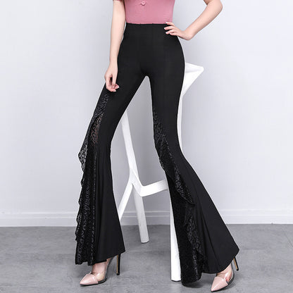 Elvira Twilight - The Nevermore Gothic Pants for Women Lace Stitching High Waist