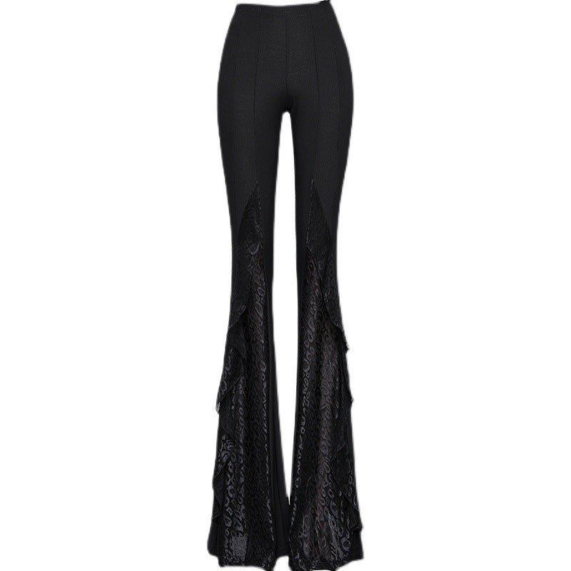 Elvira Twilight - The Nevermore Gothic Pants for Women Lace Stitching High Waist