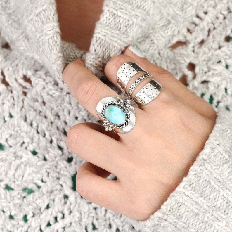 Emerald Bohemian Garden - The Nevermore Boho Ring