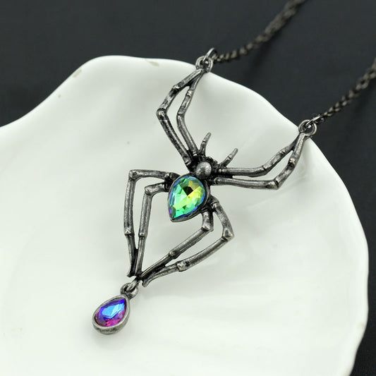 Emerald Spider Toxin - The Nevermore Gothic Pendant Necklace