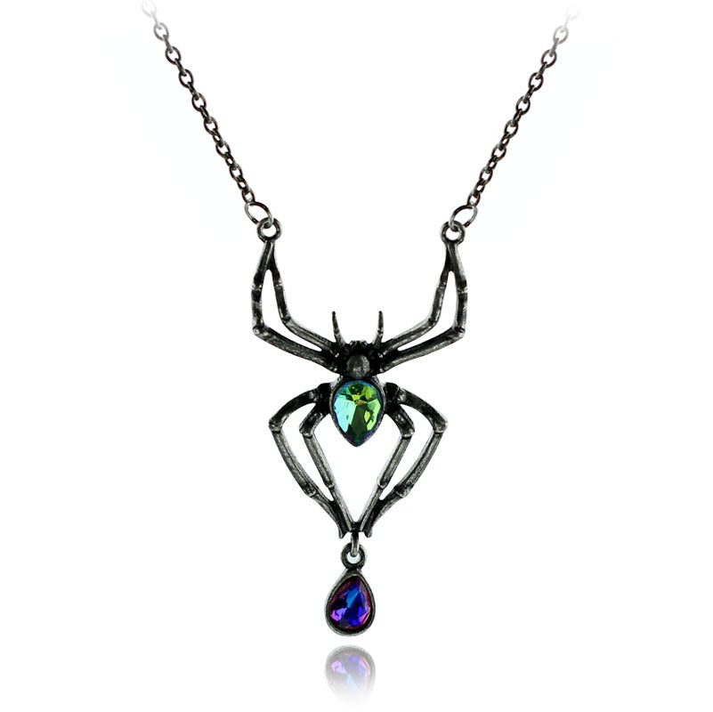 Emerald Spider Toxin - The Nevermore Gothic Pendant Necklace