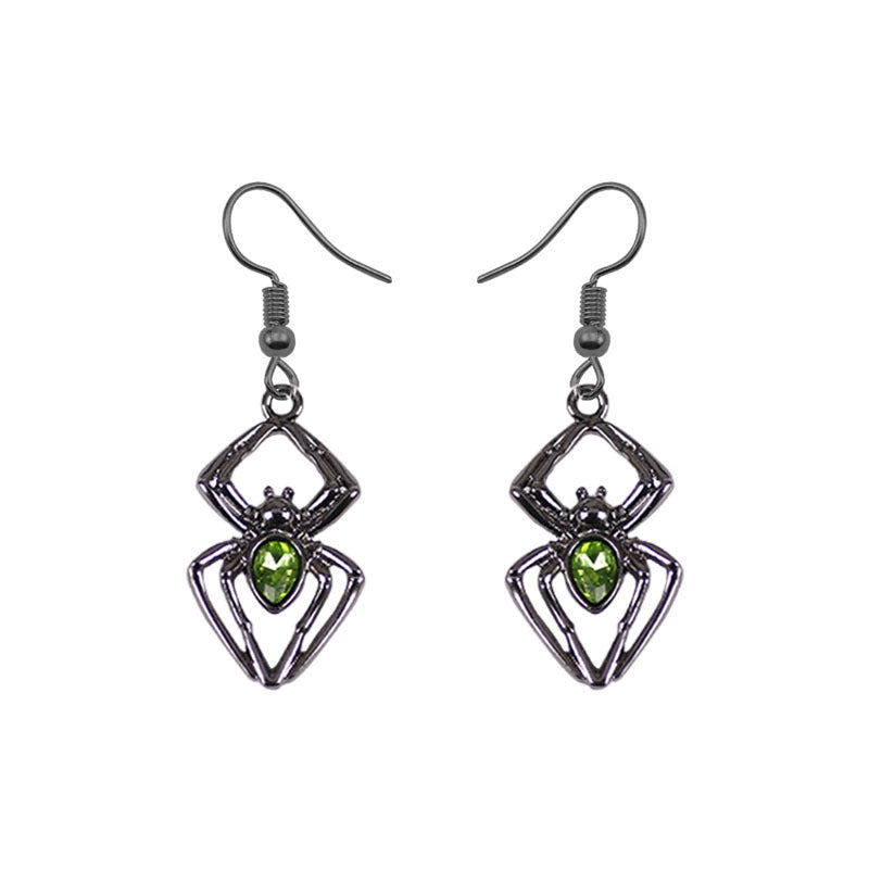 Emerald Widow Spider - The Nevermore Gothic Earrings