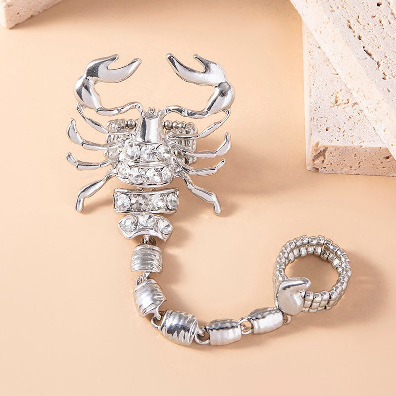 Emilia Hill - The Nevermore Ring Big Scorpion Double Rings Crystal Scorpion