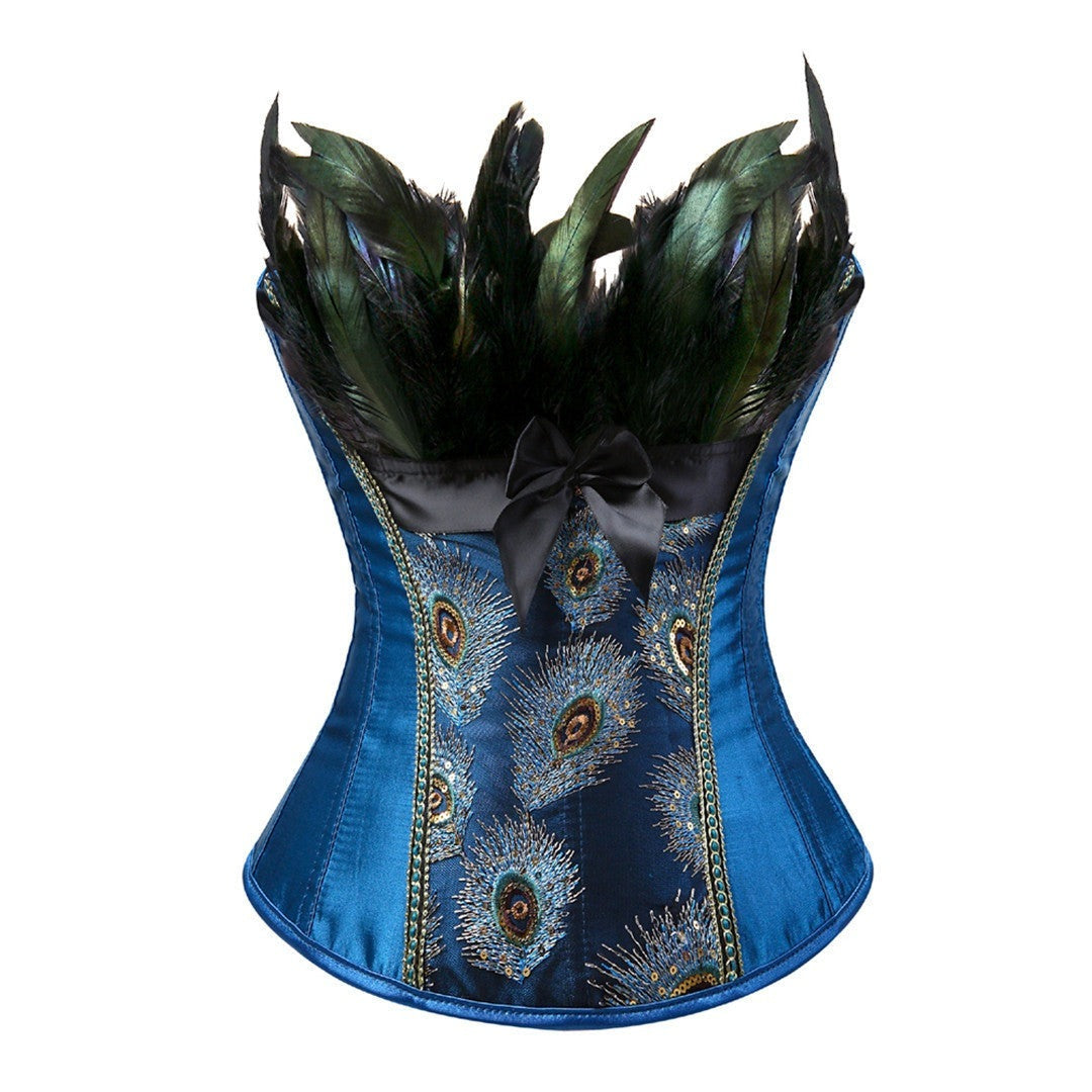 Emory - The Nevermore Peacock Feather Fashion Shapewear Steampunk Corsets Women's