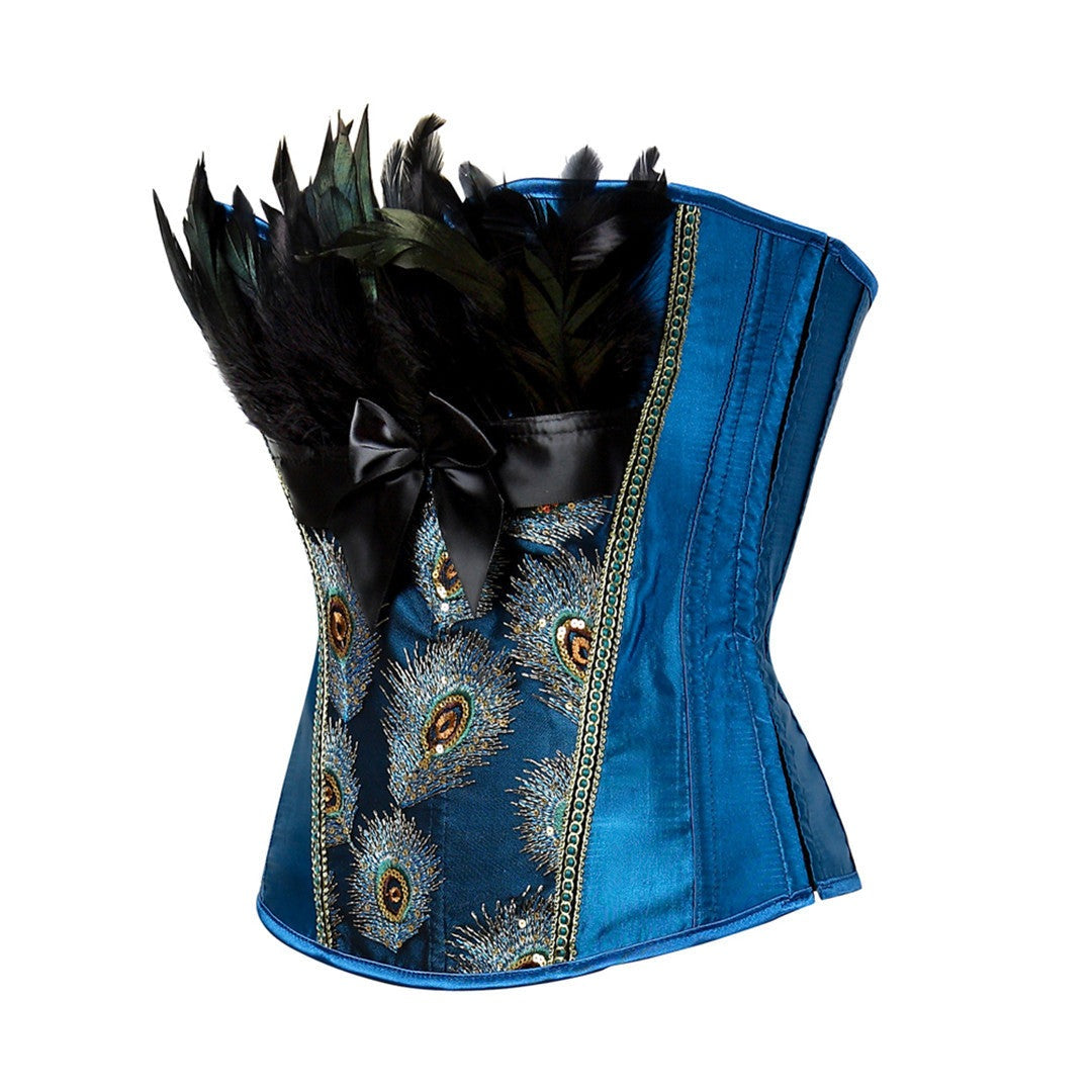 Emory - The Nevermore Peacock Feather Fashion Shapewear Steampunk Corsets Women's