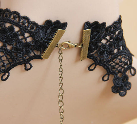 FestiveChic Elegant Prom Lace - The Nevermore Gothic Choker Necklace