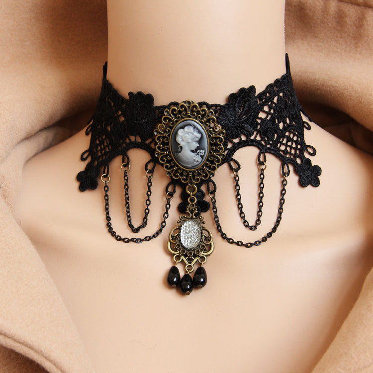 FestiveChic Elegant Prom Lace - The Nevermore Gothic Choker Necklace