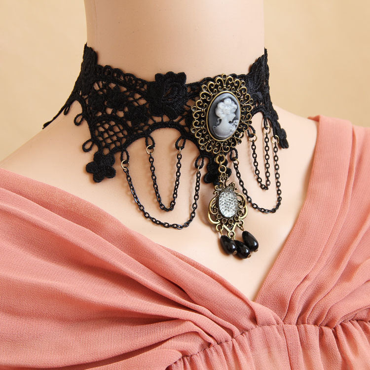 FestiveChic Elegant Prom Lace - The Nevermore Gothic Choker Necklace