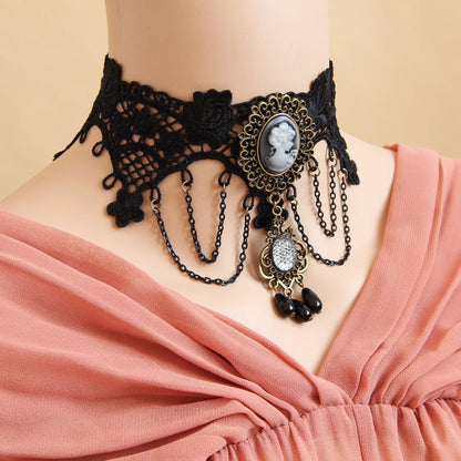 FestiveChic Elegant Prom Lace - The Nevermore Gothic Choker Necklace