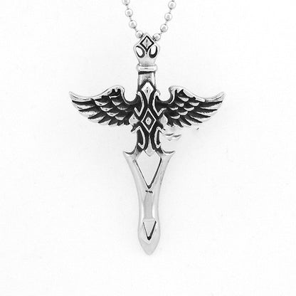 Flameborne Sword - The Nevermore Gothic Pendant Necklace for Men Titanium Steel