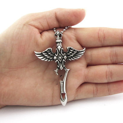 Flameborne Sword - The Nevermore Gothic Pendant Necklace for Men Titanium Steel