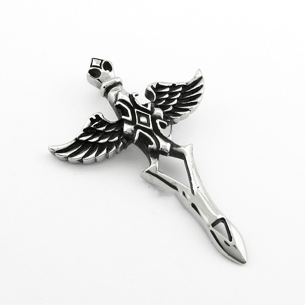 Flameborne Sword - The Nevermore Gothic Pendant Necklace for Men Titanium Steel