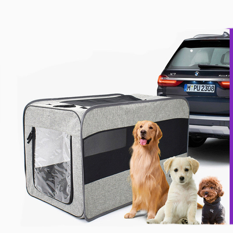 FoldAway Portable Fabric Bag with Locking Safety Zippers for Pet Comfort and Security - The Nevermore Pet Carriers - Travel Accessories