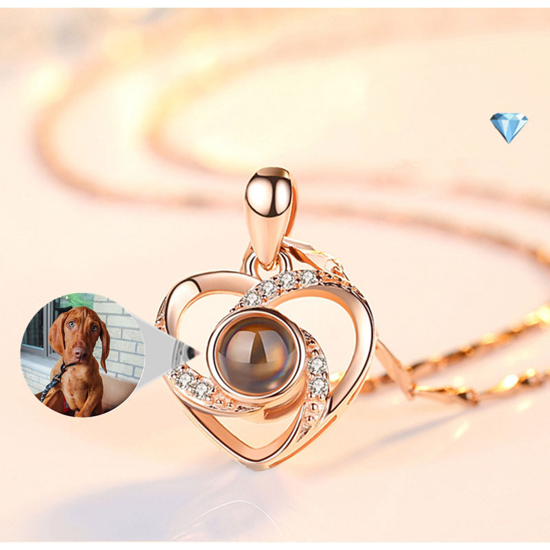 Forever Together- The Nevermore Women`s Necklace S925 Silver Romantic Colorful Photo Projection