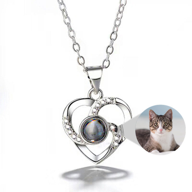 Forever Together- The Nevermore Women`s Necklace S925 Silver Romantic Colorful Photo Projection