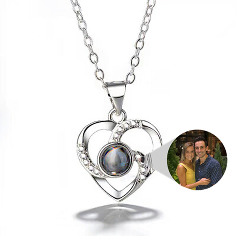 Forever Together- The Nevermore Women`s Necklace S925 Silver Romantic Colorful Photo Projection