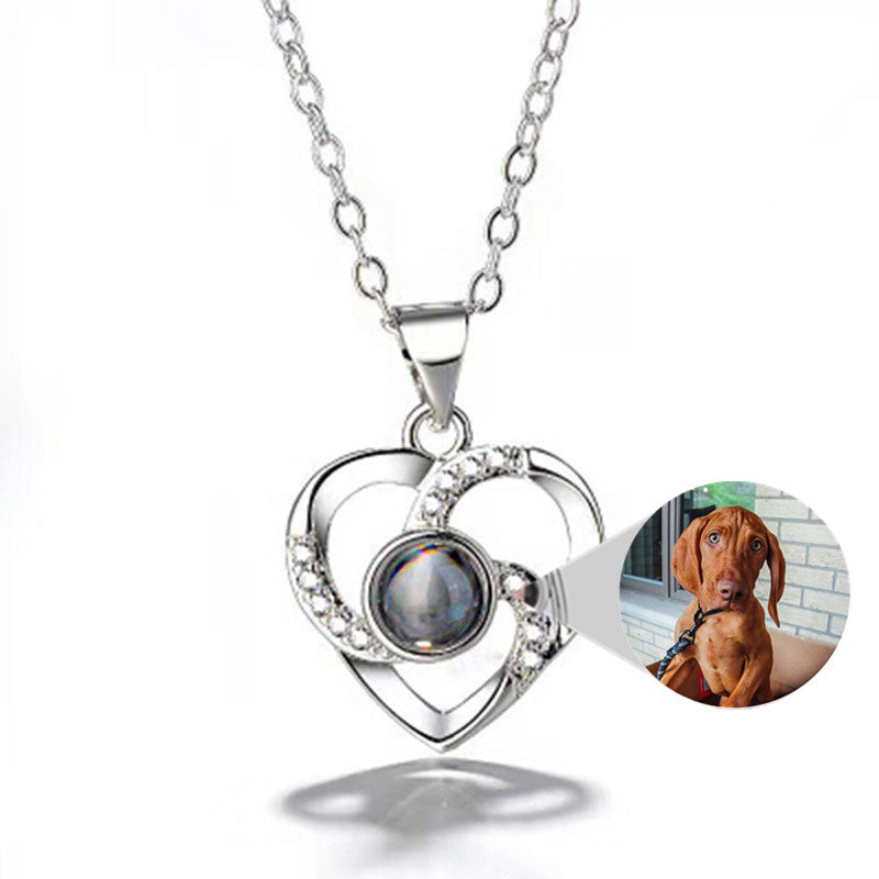 Forever Together- The Nevermore Women`s Necklace S925 Silver Romantic Colorful Photo Projection