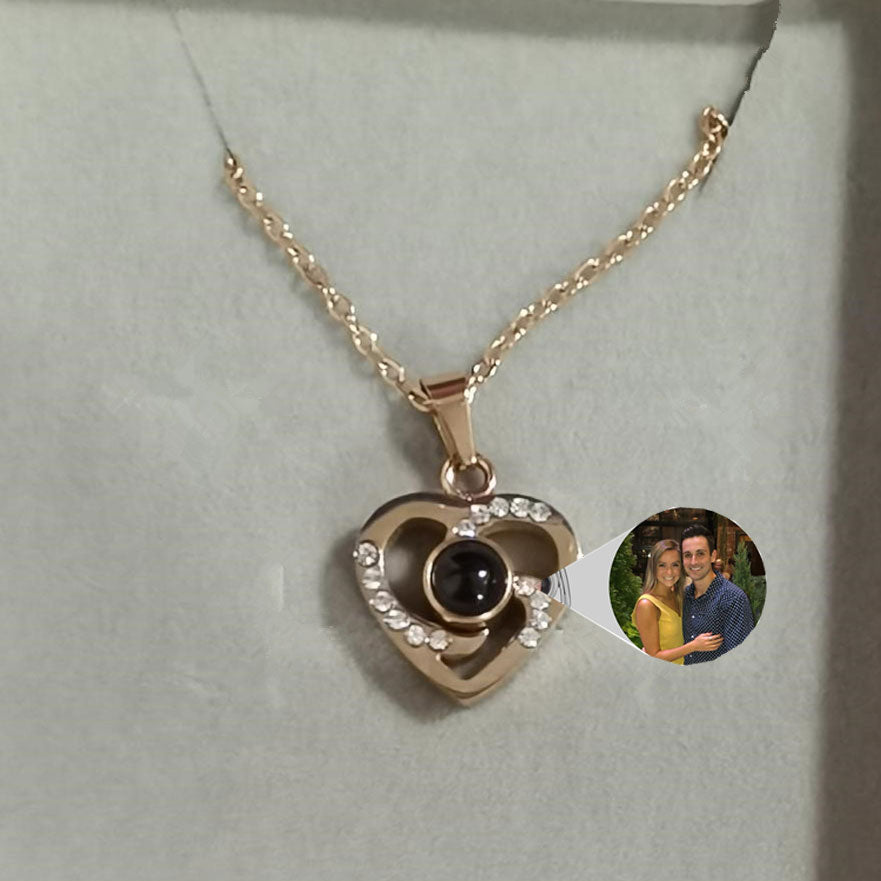 Forever Together- The Nevermore Women`s Necklace S925 Silver Romantic Colorful Photo Projection