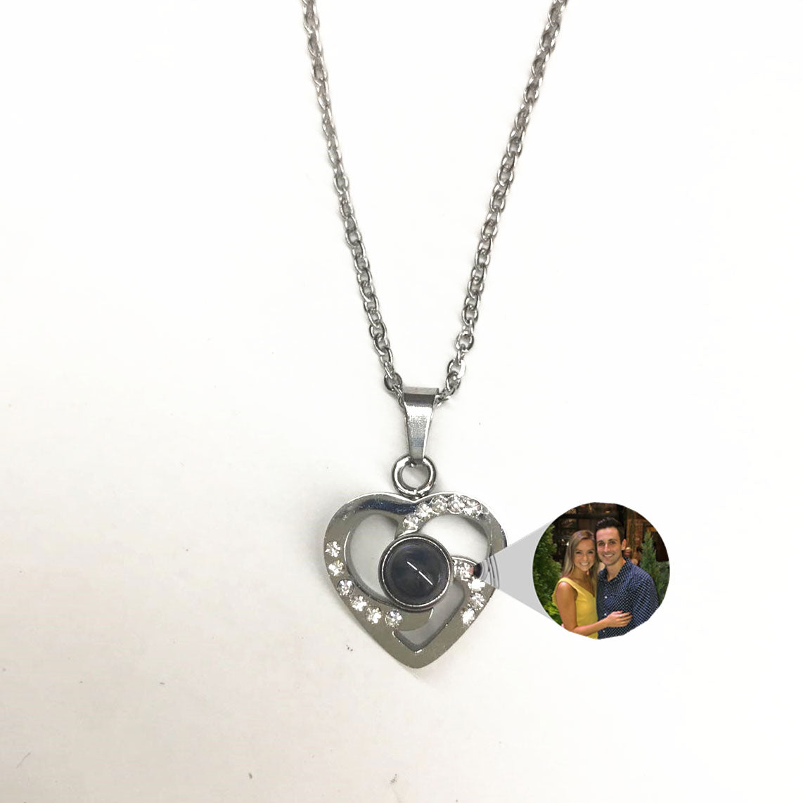 Forever Together- The Nevermore Women`s Necklace S925 Silver Romantic Colorful Photo Projection