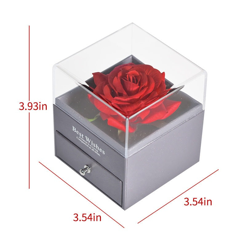 ForeverFloral Acrylic Jewelry Box - The Nevermore Preserved Flower Necklace Elegance