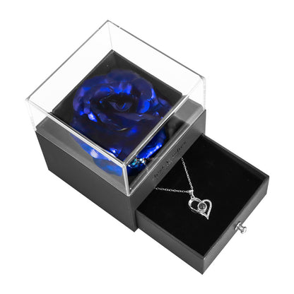 ForeverFloral Acrylic Jewelry Box - The Nevermore Preserved Flower Necklace Elegance