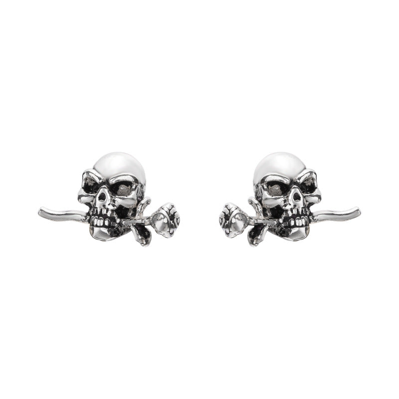 Frederick Blood Skull - The Nevermore Gothic Earrings Sterling Silver