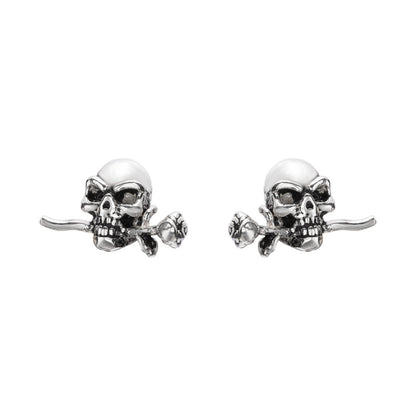 Frederick Blood Skull - The Nevermore Gothic Earrings Sterling Silver