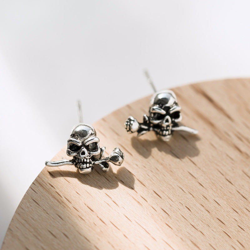 Frederick Blood Skull - The Nevermore Gothic Earrings Sterling Silver