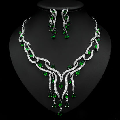 Frida Eaglewort - The Nevermore Set Necklace & Earrings Crystal with Zircon