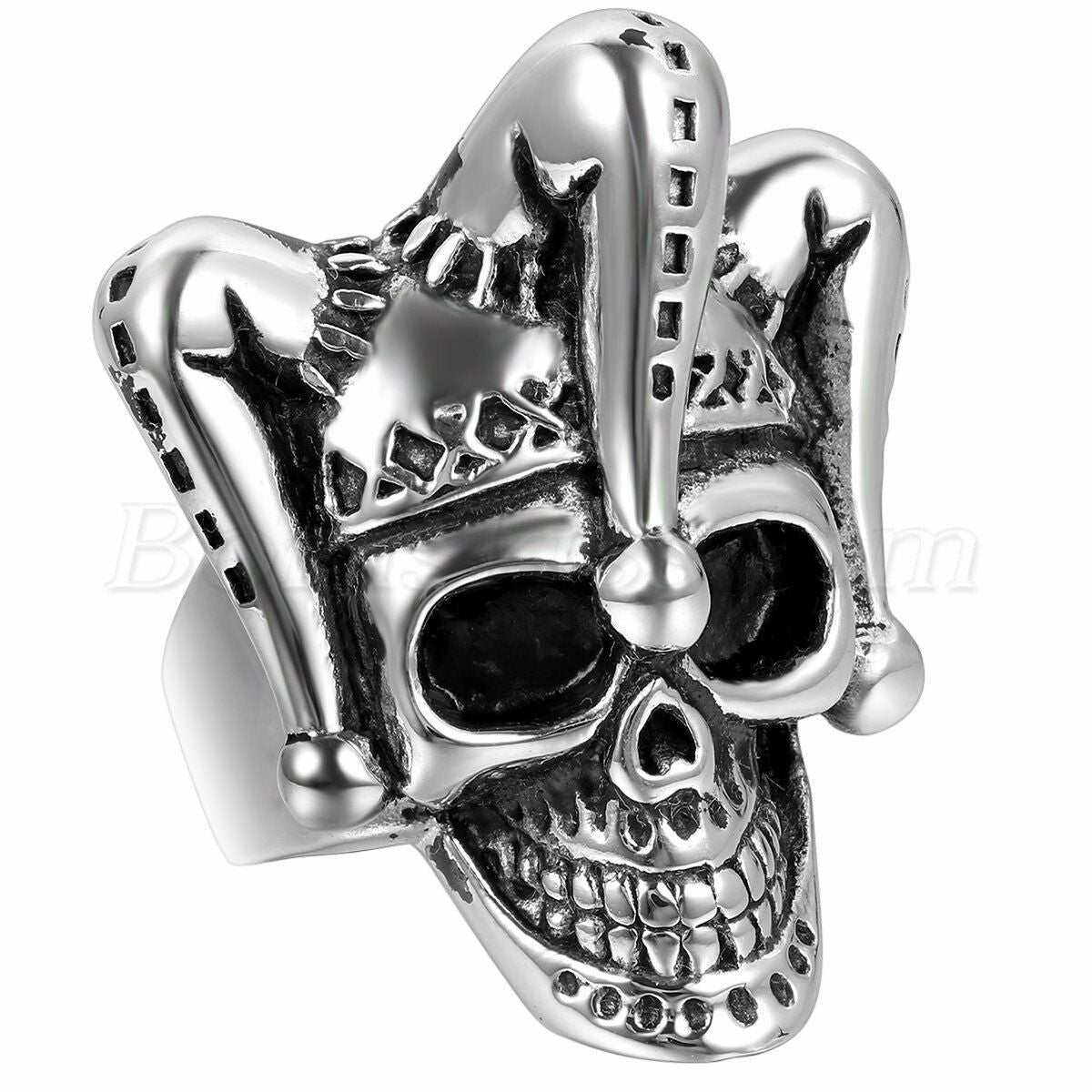 Gargoyle Guardian- The Nevermore Stainless Steel Men's Ring Clown